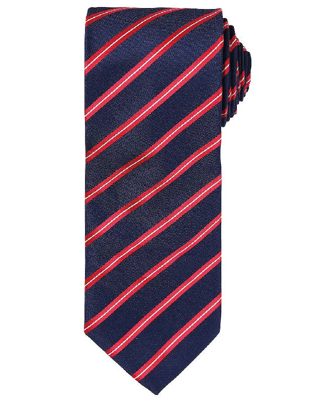 Velvet JacketsNavy/Red - Sports stripe tie