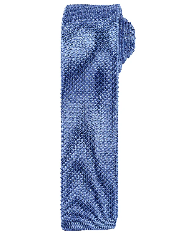 Layered JacketsMid Blue - Slim knitted tie