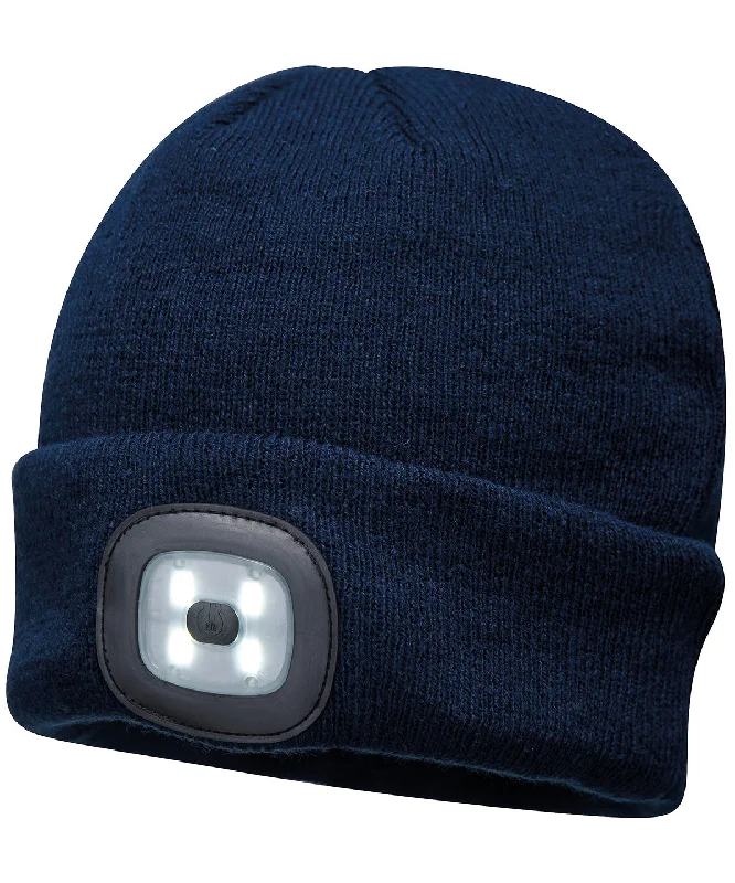 Branded JacketsNavy - Beanie LED headlight USB rechargeable (B029)