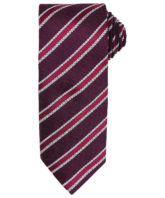 Cashmere JacketsBurgundy/Aubergine - Waffle stripe tie