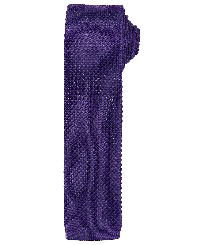 Leather-Paneled JacketsPurple - Slim knitted tie