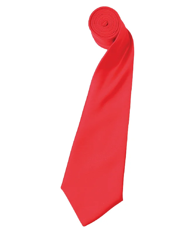 Leather-Paneled JacketsStrawberry Red - 'Colours' satin tie