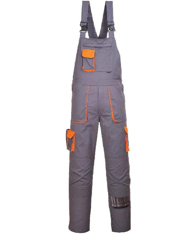 College JacketsGrey/Orange - Portwest Texo contrast bib and brace (TX12)