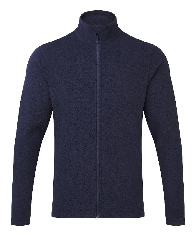 Ribbed Cuff JacketsNavy - ‘Recyclight’ full-zip microfleece