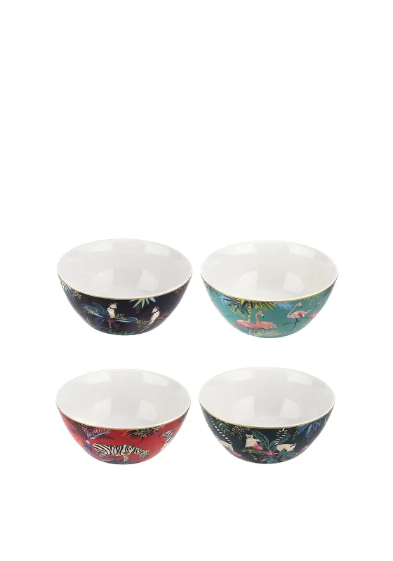 Portmeirion Tahiti Set of 4 Assorted Cereal Bowls, Multicoloured