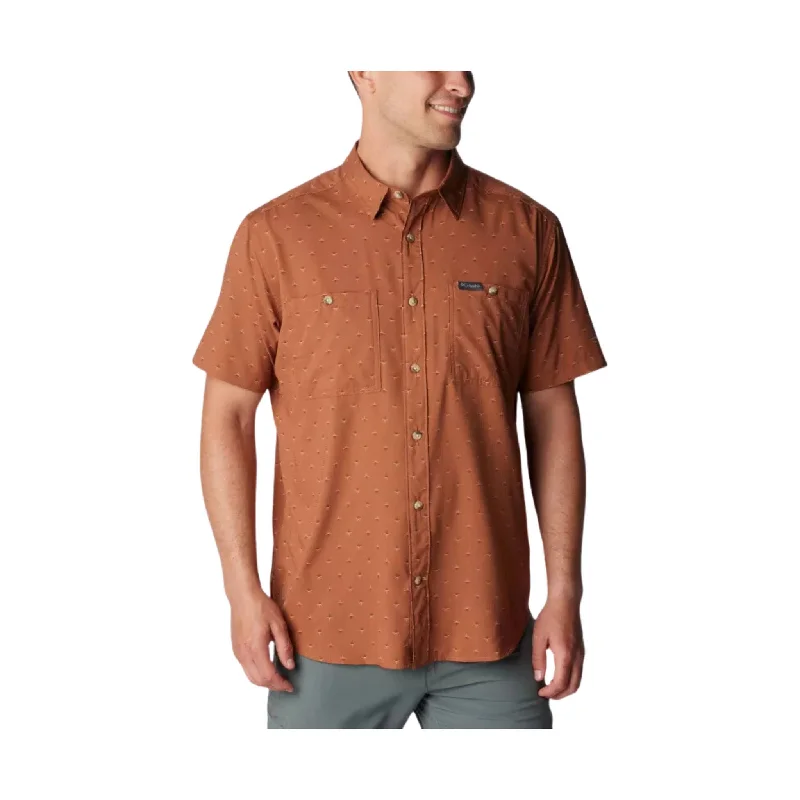 Relaxed Fit Short Sleeve TopsColumbia Men's Utilizer Printed Woven Short Sleeve Shirt - Aubrun Dawn Dot - ONLINE STORE CREDIT/EXCHANGE ONLY