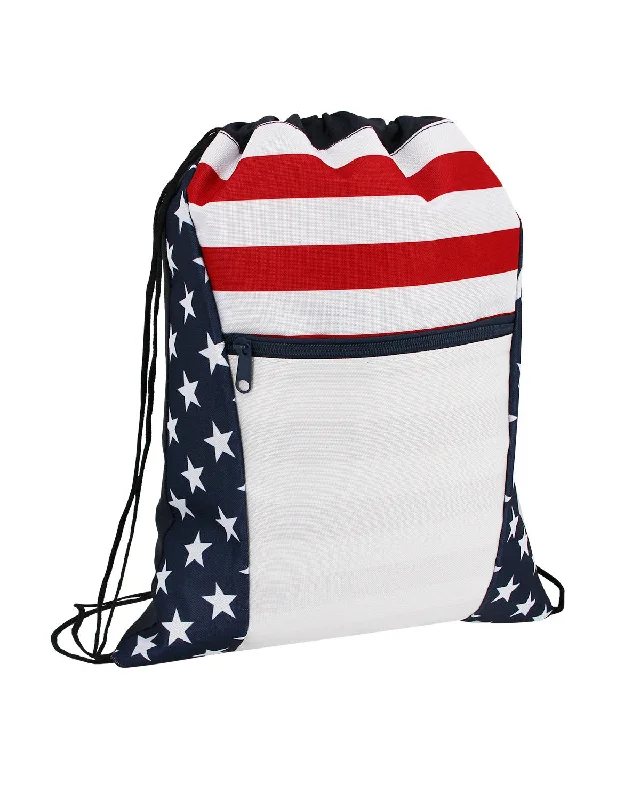 Polyester ShirtsOAD OAD5050 Patriotic Drawstring Bag