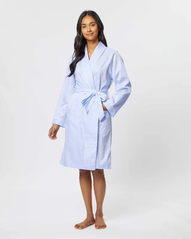 A-line DressWomen's Jacquard Short Dressing Gown - Blue