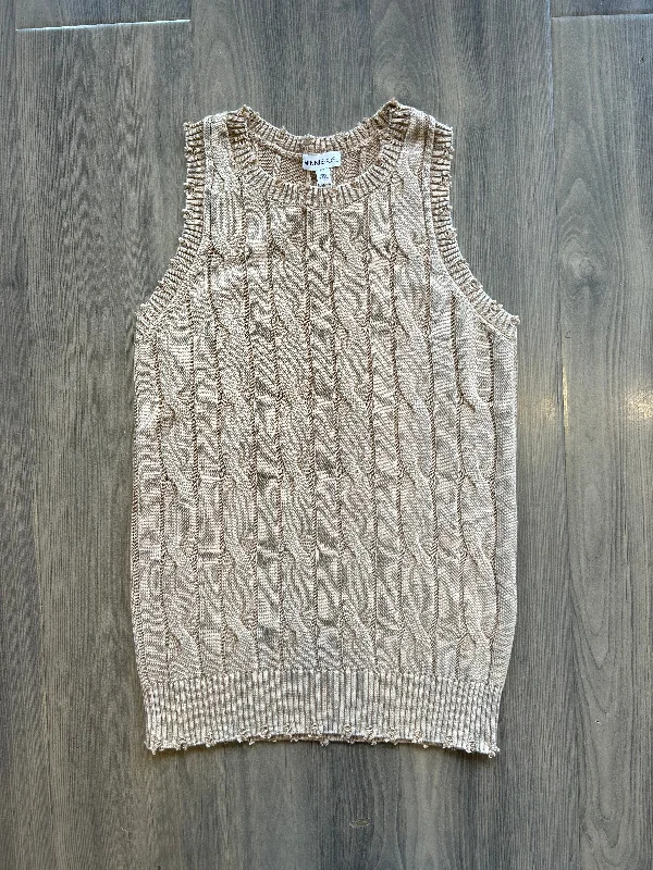 Waterproof tankMinnie Rose Stone Washed Distressed Cotton Cable Knit Tank - Desert