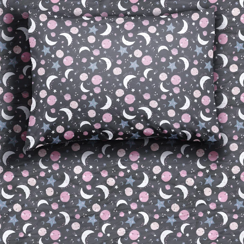 Pink To the Moon & Back Twin Sheet Set