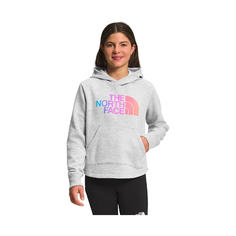 The North Face Kids' Camp Fleece Pullover Hoodie - Light Grey Heather/Super PinkLuxury Hoodies