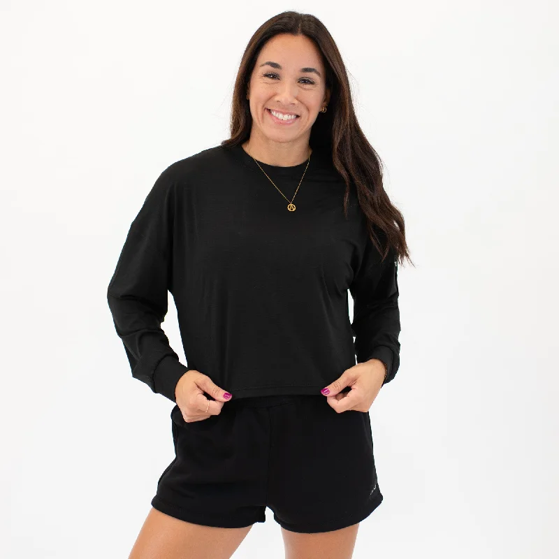 Affinity Oversized Long Sleeve Crop TeeCroptoptexture