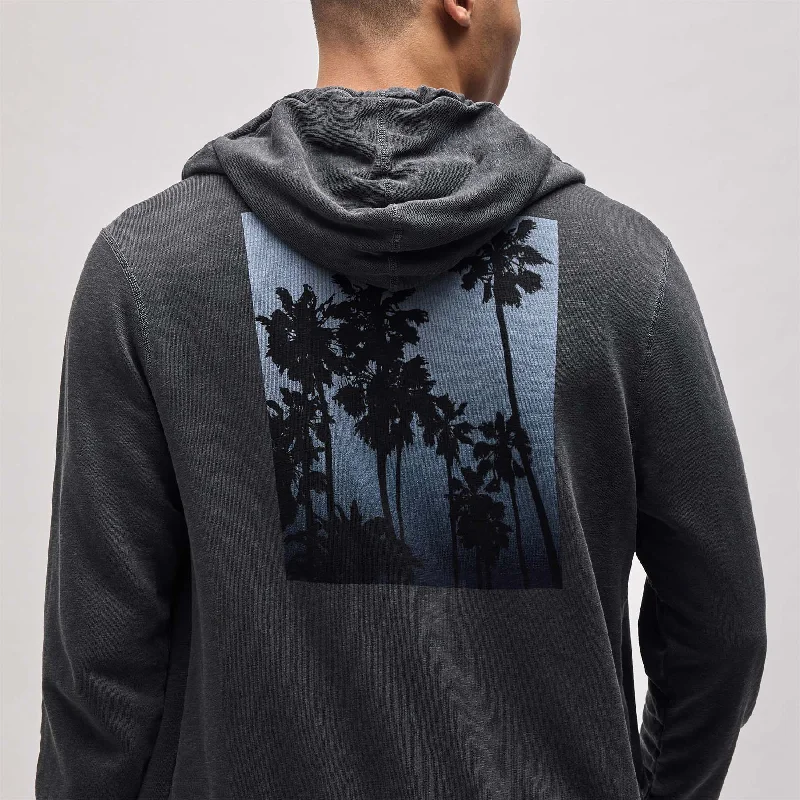 Ombrè Palms Graphic Hoodie - Carbon Pigment/BluePatchwork Sweatshirts