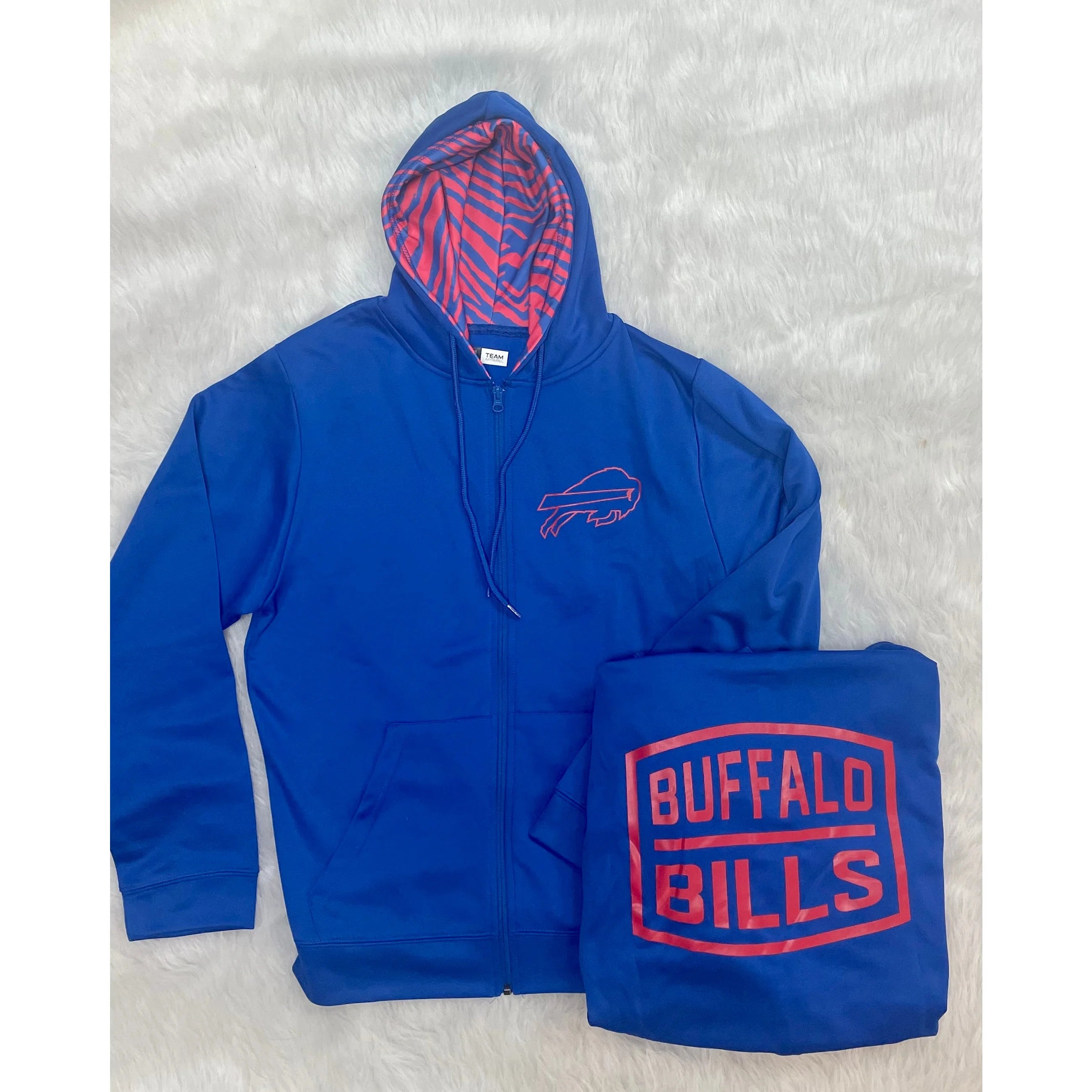 Zubaz Buffalo Bills Retro Zip Up HoodieAthletic Hoodies