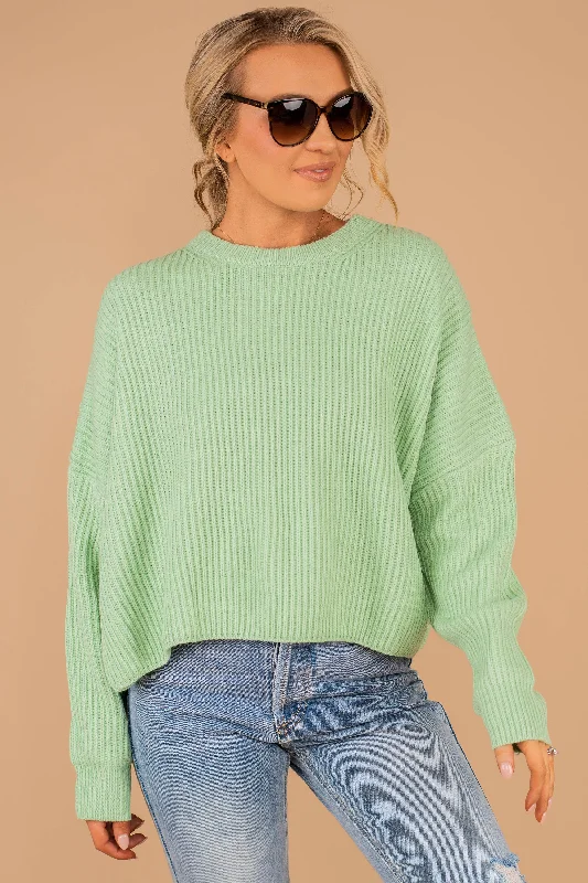 Rely On You Mint Green Crop SweaterCroptoplinen