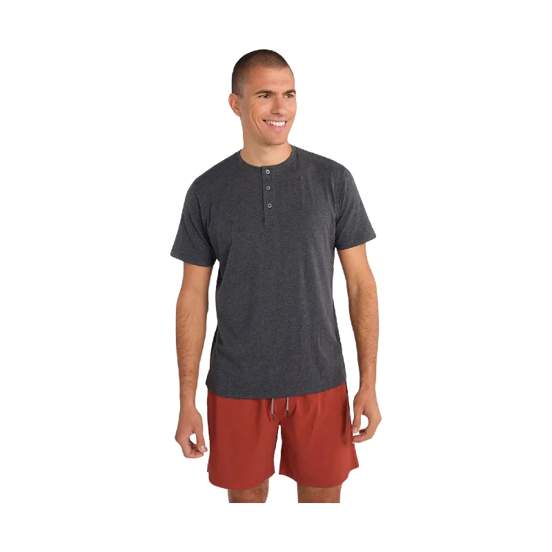 Slim Fit Short Sleeve TopsTasc Men's Everywear Short Sleeve Henley - Iron Heather - ONLINE STORE CREDIT/EXCHANGE ONLY