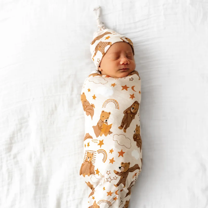 Beary Sleepy Swaddle & Hat Set