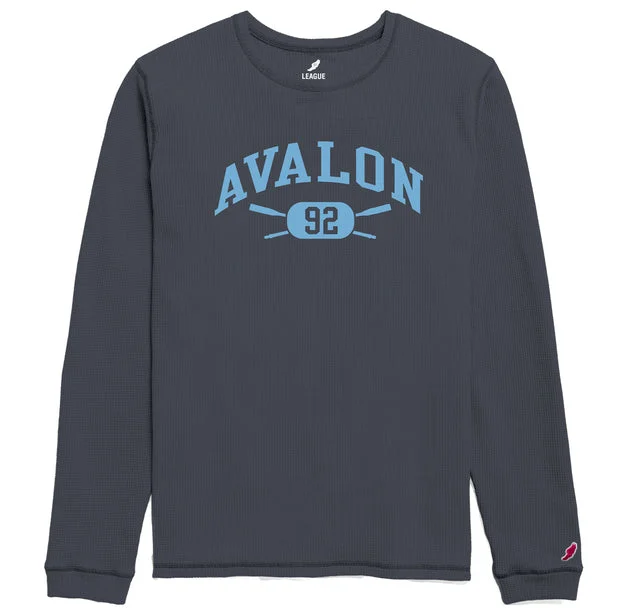 CrewnecknetworkMen's Avalon Long Sleeve Waffle Crew - Spring Navy