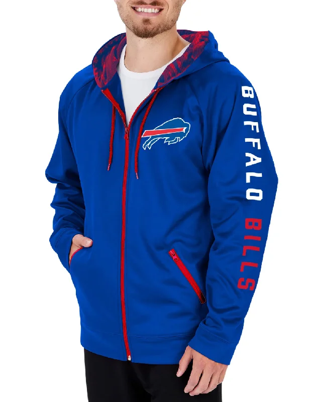 Zubaz Buffalo Bills Zip Camo Lines HoodieMesh-Lined Hoodies