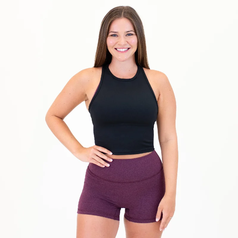 High Neck Racerback Crop Tank - FittedCroptopheritage