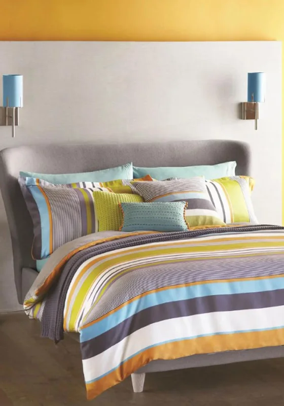 Harlequin Bali Stripe Superking Duvet Set, Charcoal