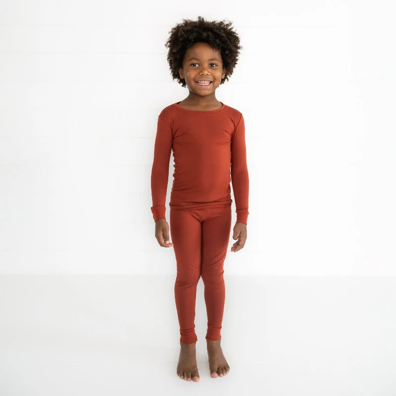 Rust Cozy Two-Piece Pajama Set