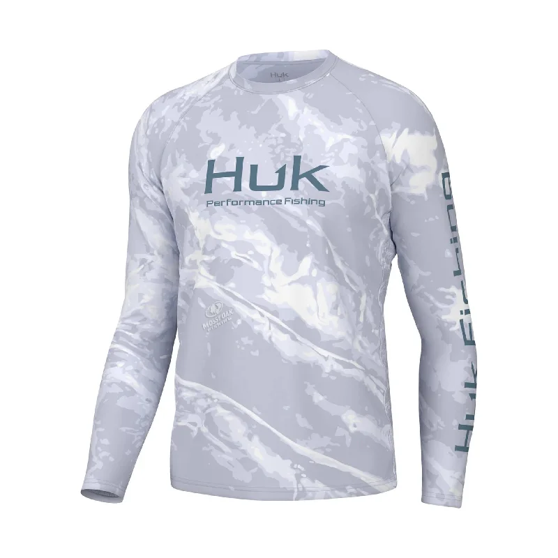 CrewnecktimelessHuk Men's Mossy Oak Pursuit Performance Crew - Mossy Oak Stormwater Bonefish