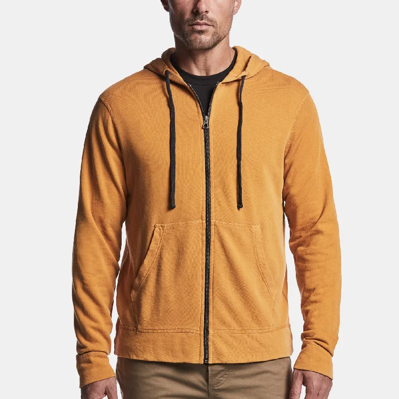 Vintage French Terry Zip Up Hoodie - Brass PigmentColorblock Hoodies