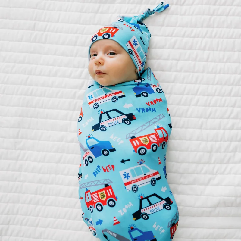 To The Rescue Swaddle & Hat Set