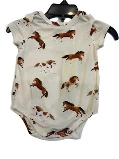 Blended Fabric Short Sleeve TopsBody suit - Baby - Bamboo - Snap bottom, short sleeve - Horses