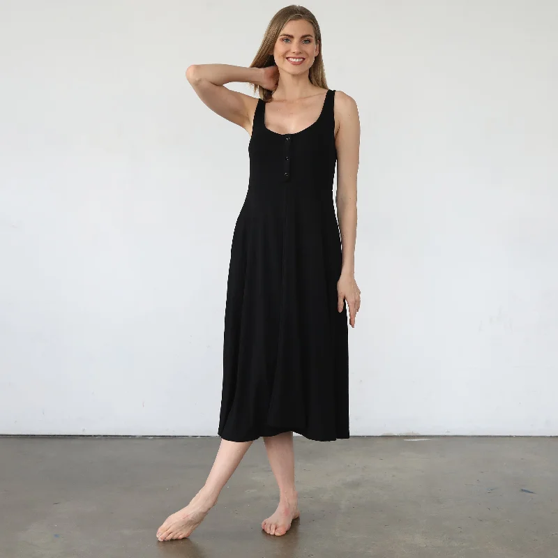 Waterproof vestAudrey Softest Rib Nursing & Pregnancy Tank Dress (Noir)