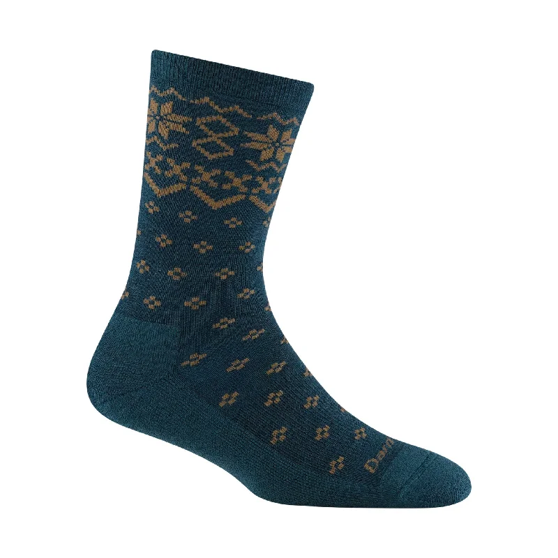 CrewneckhemDarn Tough Vermont Women's Shetland Crew Lightweight Lifestyle Sock - Dark Teal