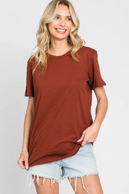 Streetwear Short Sleeve TopsRust Oversized Short Sleeve Top