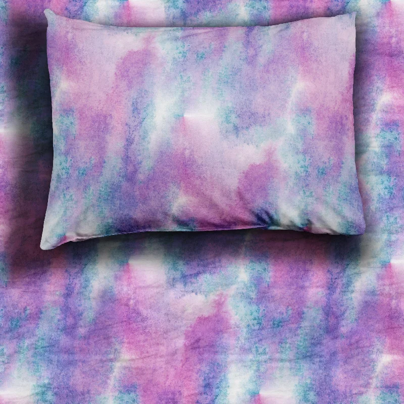 Purple Watercolor Twin Sheet Set