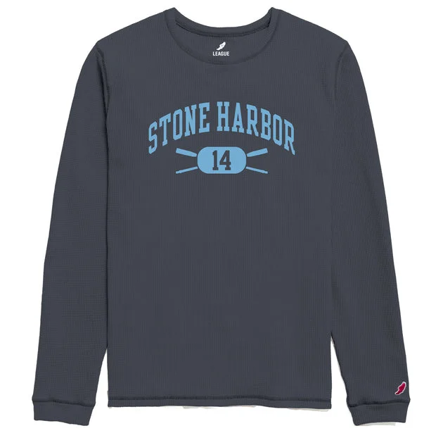 CrewneckplatformMen's Stone Harbor Long Sleeve Waffle Crew - Spring Navy