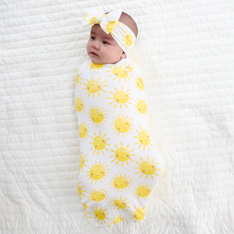 Sunshine Swaddle & Luxe Bow Headband Set