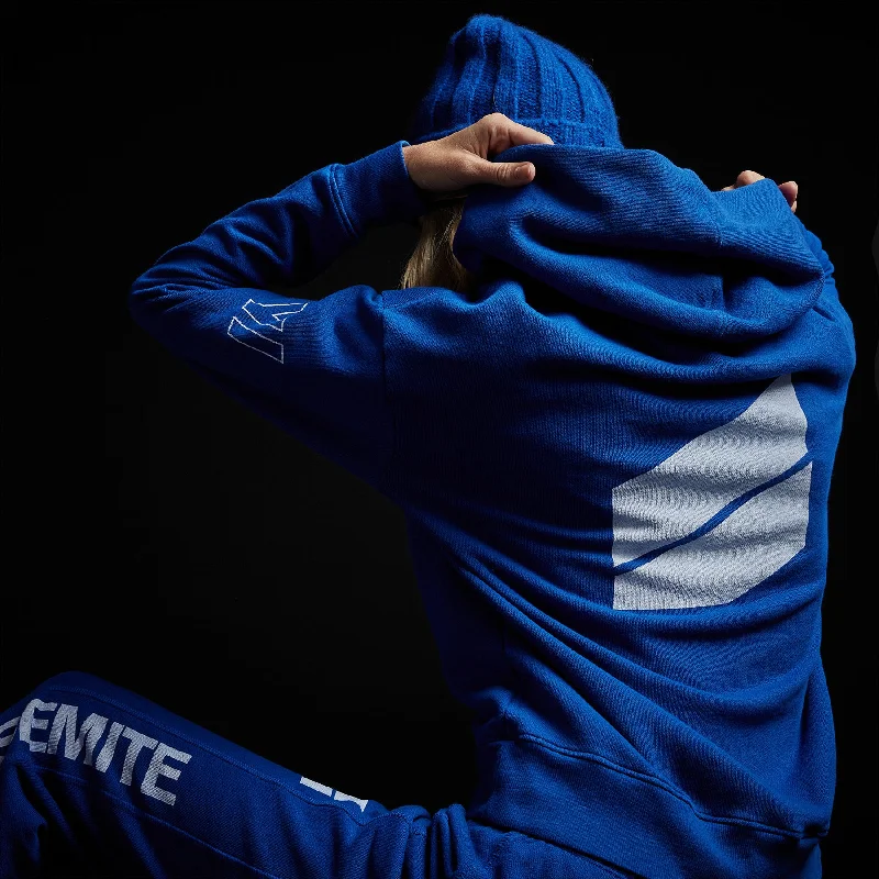 Graphic Pullover Hoodie - Royal Blue/WhiteAsymmetrical Hoodies