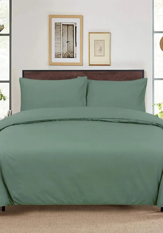 Simply Home Luxury Laurel Duvet Set, Moss Green