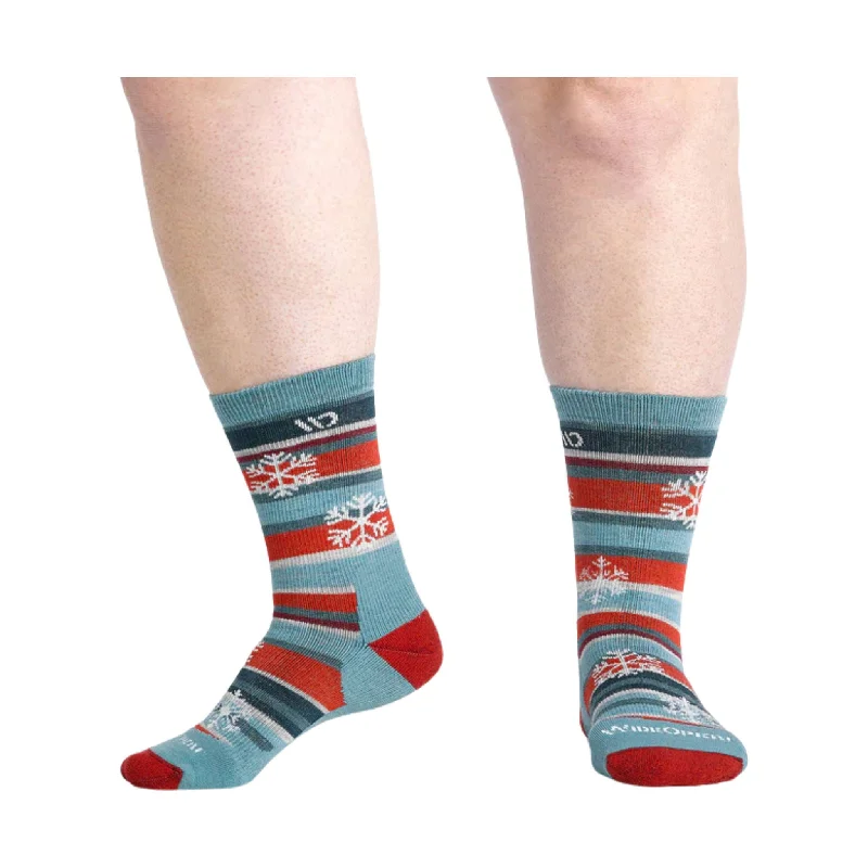 CrewneckcyberWide Open Women's Sparkle Cushioned Crew Socks - Light Teal