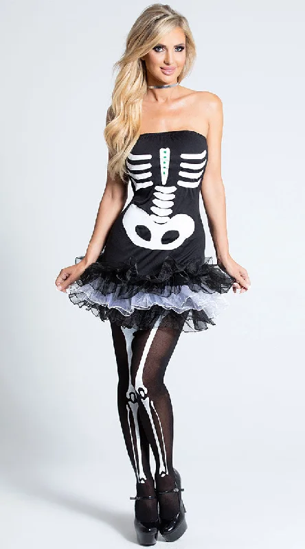 One-shoulder DressFever Skeleton Tutu Dress