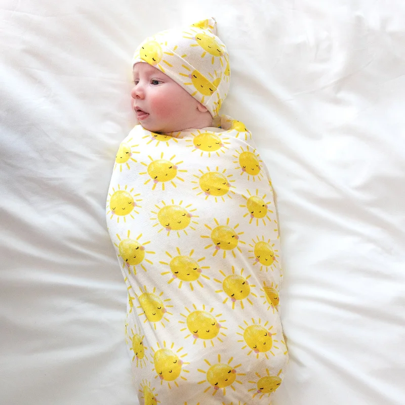 Sunshine Swaddle & Hat Set