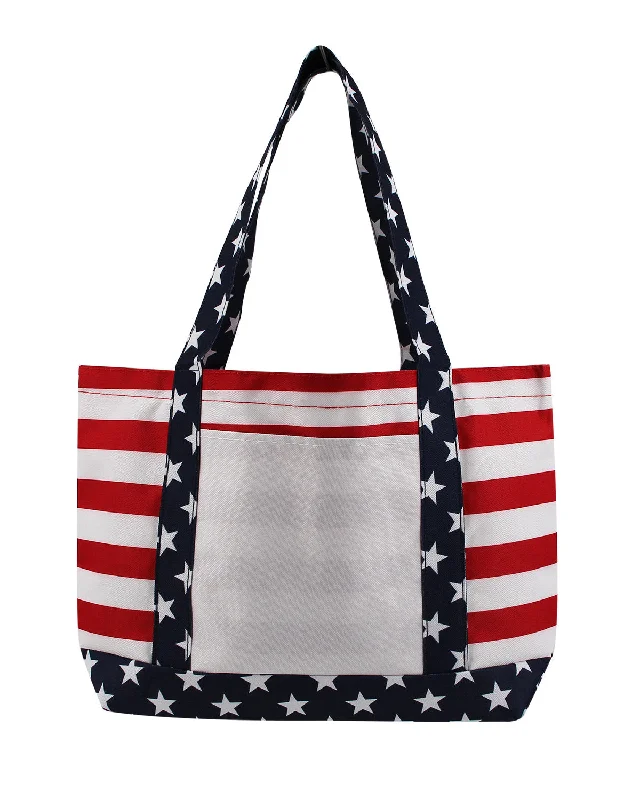 Cotton ShirtsOAD OAD5052 Patriotic Beach Tote Bag