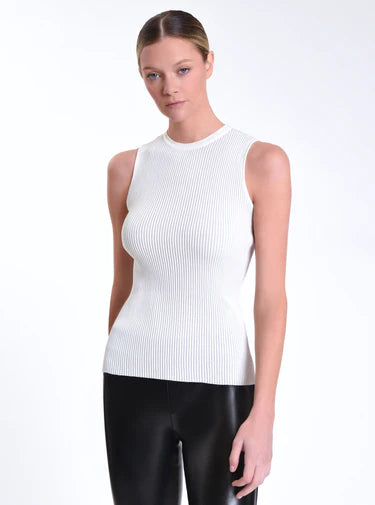 Trail hoodieBlanc Noir - Two Toned Rib Tank - Bright White