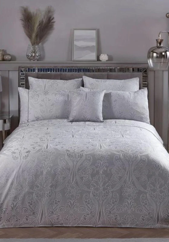 Vantona Home Nouveau Damask King Duvet Set, Silver