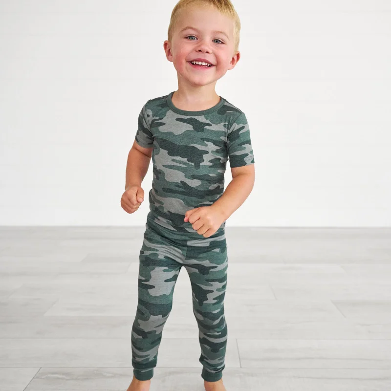 Vintage Camo Two-Piece Short Sleeve Pajama Set