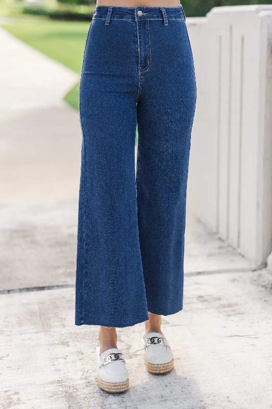 Going Strong Dark Denim Cropped JeansCroptopunique