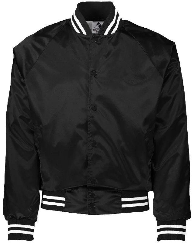 Fitted ShirtsAugusta Sportswear 3610 Unisex Striped Trim Satin Baseball Jacket