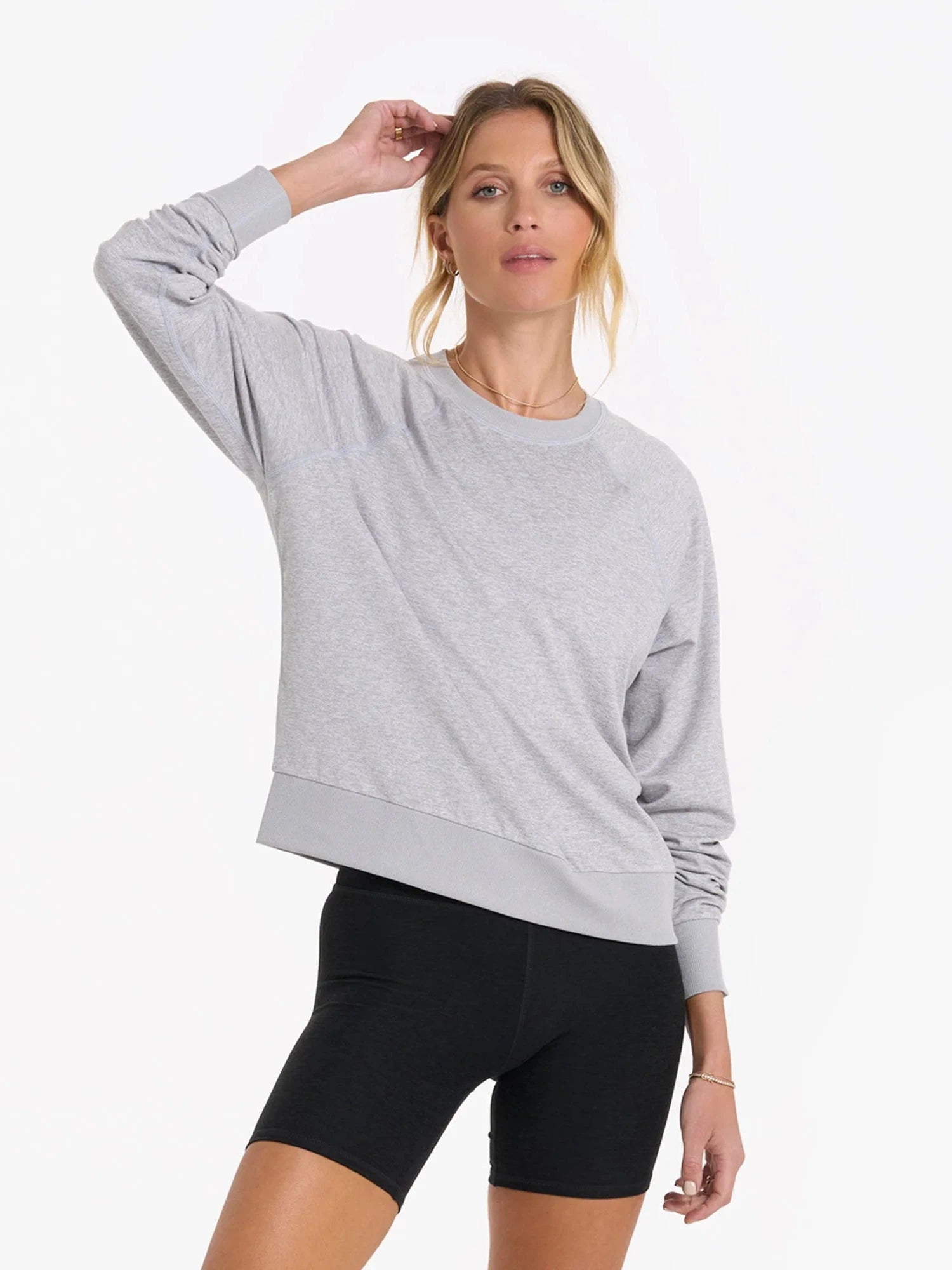 CrewnecktrendsetterLong-Sleeve Halo Crew - Pale Grey Heather