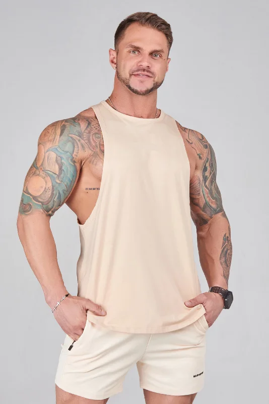 Lightweight jacket0126. Modal Core Cut-Off Tank / Champagne