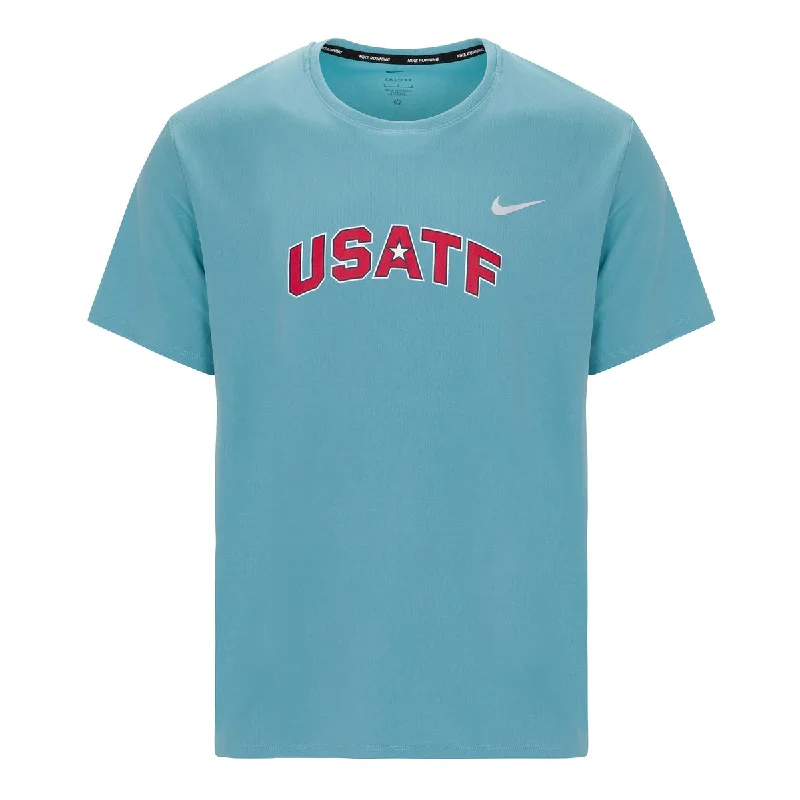 Velvet Short Sleeve TopsNike USATF Men's Dri-FIT Miler Short Sleeve T-Shirt